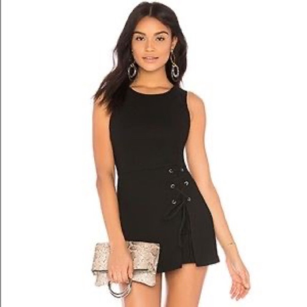 BCBGeneration Lace Up Skirt Overlay Romper